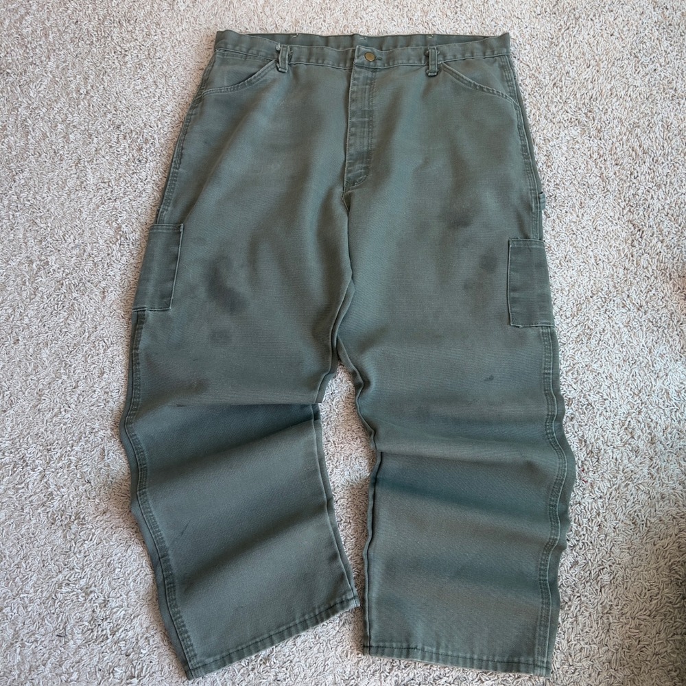 Bulwark FR Excel FR Carpenter Pants Mens 42x31 Green Flame Resistant Workwear